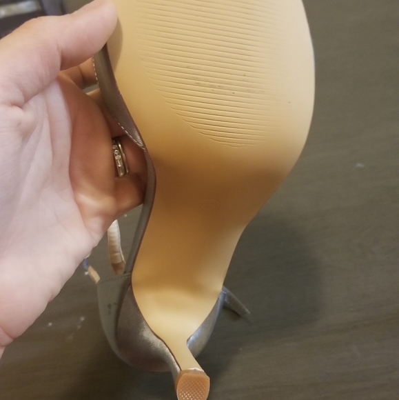 ElegantPark Women's Peep Toe High Heels Ankle Straps Buckles Satin Evening Party - Picture 7 of 8